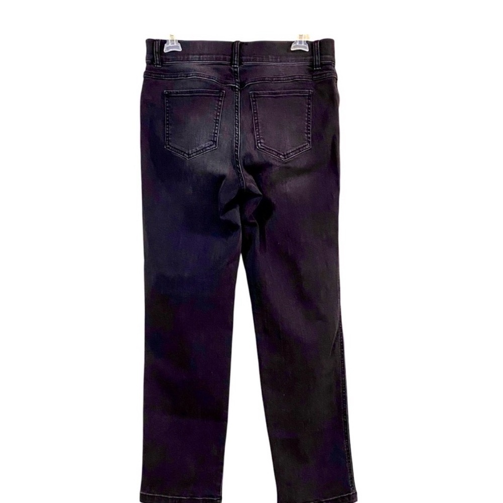 Spanx‎ Washed Black Pull-On Elastic Waist Straight-Leg jeans Size M